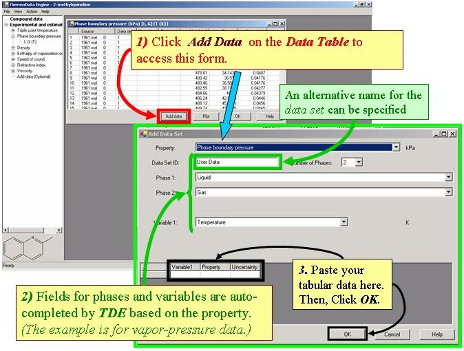 From a property table, click Add Data, then paste data into the table and click OK.
