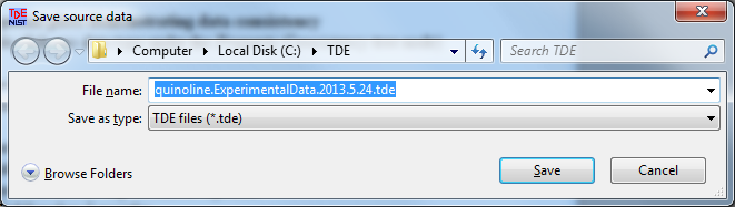 Select a destination folder and enter a file name for saving files.