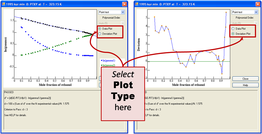 select plot type with radio buttons to right of plot