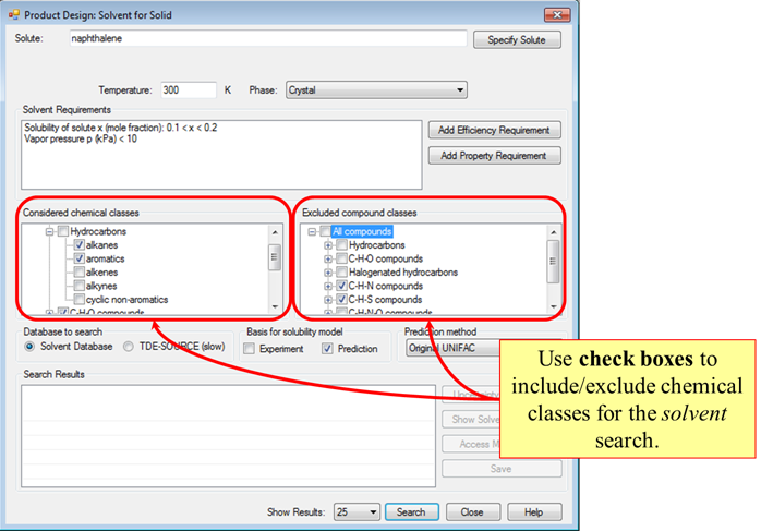 use check boxes in considered and excluded classes fields to whitelist or blacklist classes from the search.