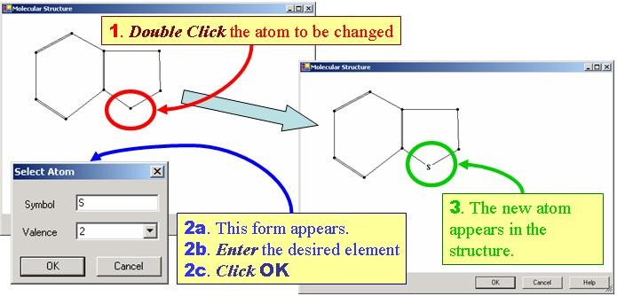 double click an atom to enter a symbol
