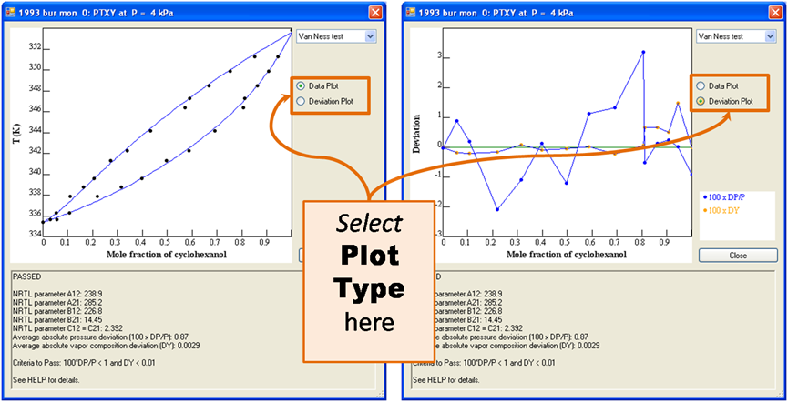select plot type with radio buttons to the right of the plot